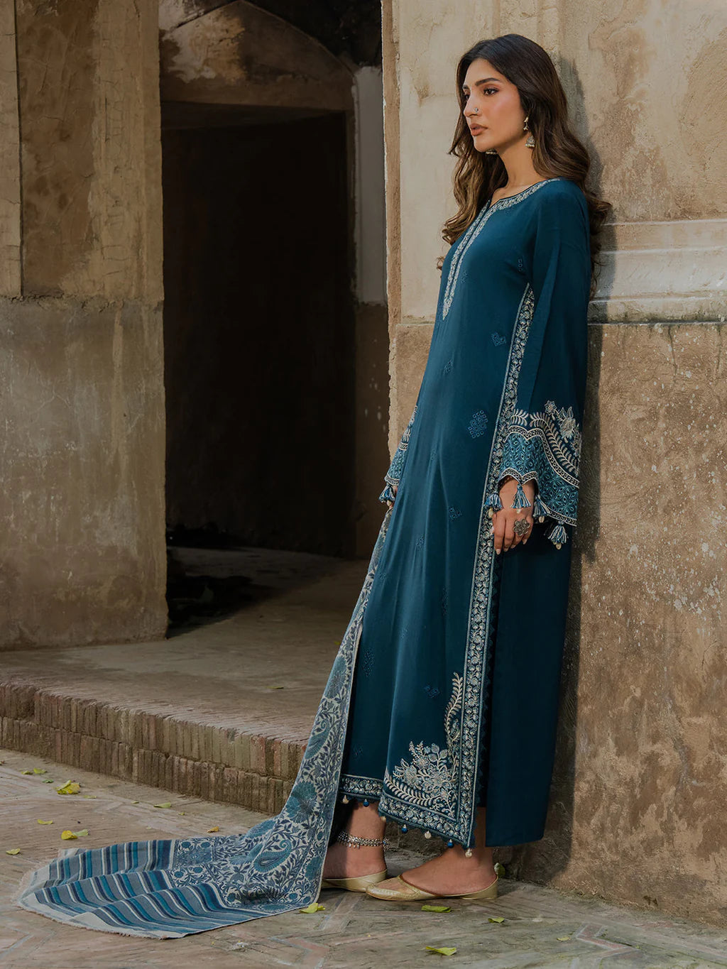 IZEL-3PC DHANAK EMBROIDERED SUIT | BIC-4364 B