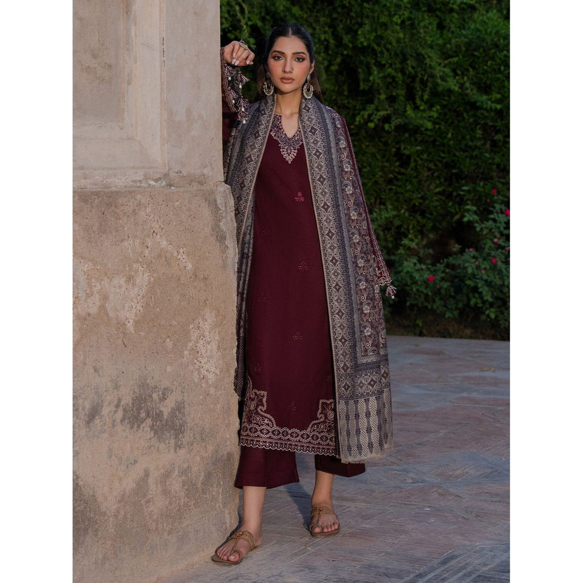 IZEL-3PC DHANAK EMBROIDERED SUIT | BIC-4364