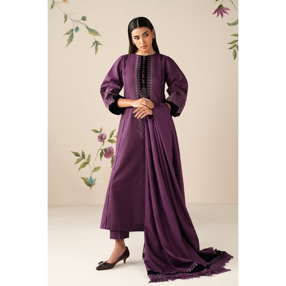 EMBROIDERED DHANAK PR-1890