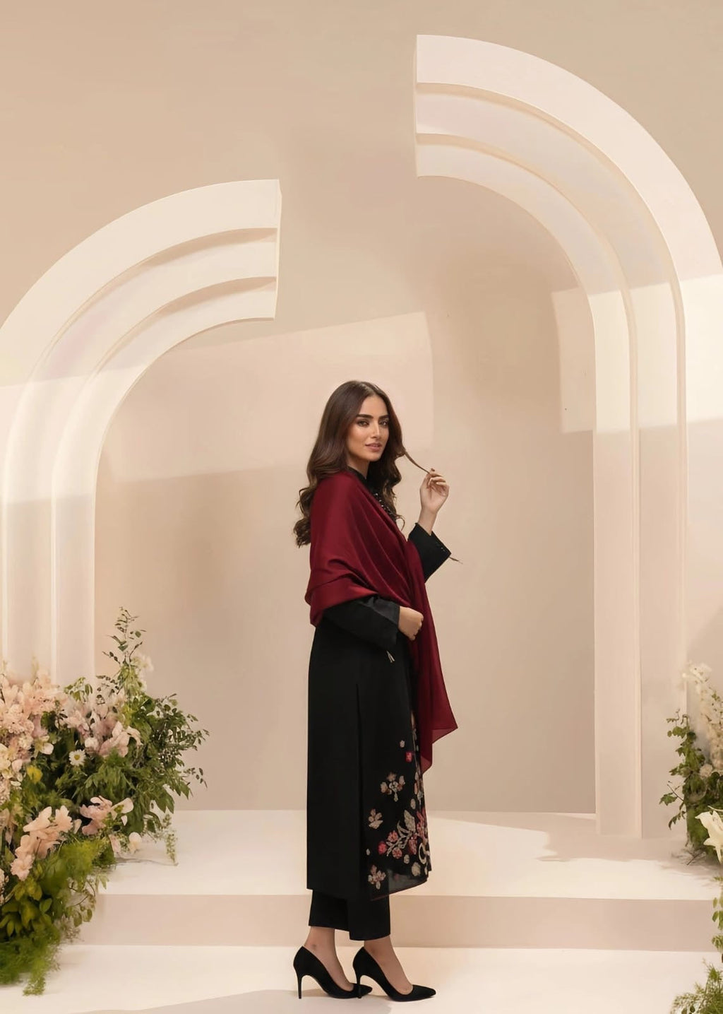 QALAMKAR - 3PC LAWN EMBROIDERED SUIT | 1700