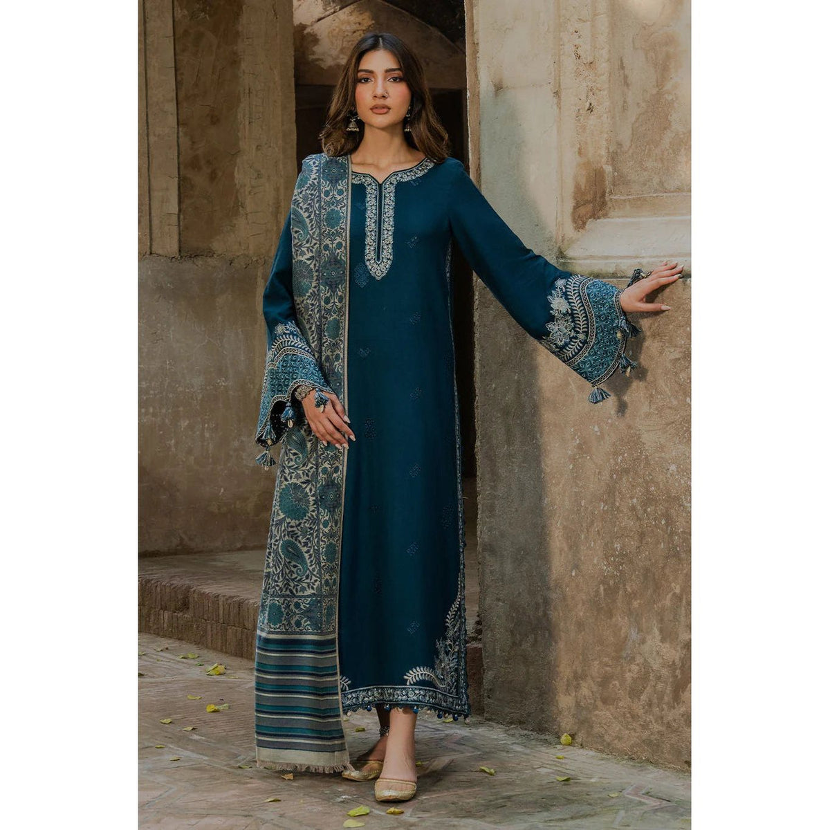 IZEL-3PC DHANAK EMBROIDERED SUIT | BIC-4364 B