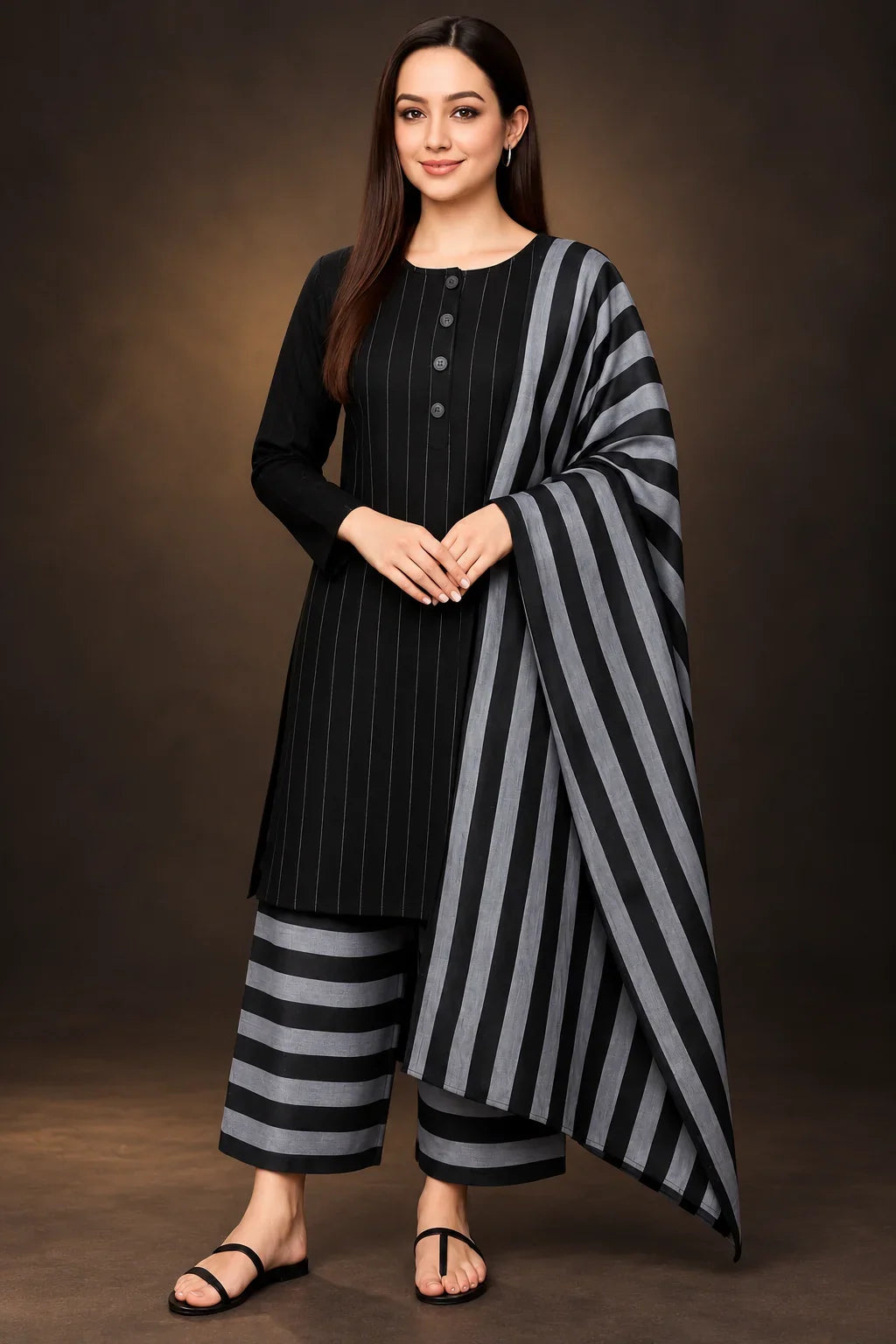WINTER MARINA SUSI 3 PCS SUIT Black with Black