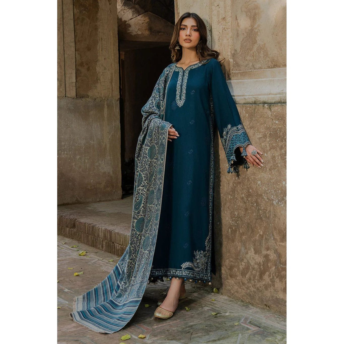 IZEL-3PC DHANAK EMBROIDERED SUIT | BIC-4364 B