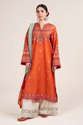 Dhanak-3PC Embroidered Shirt with Digital Printed Wool Shawl - 167