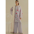 ELEGANT DHANK SUIT WITH HEAVY NECK EMBROIDERY & PRINTED SHAWL -MG