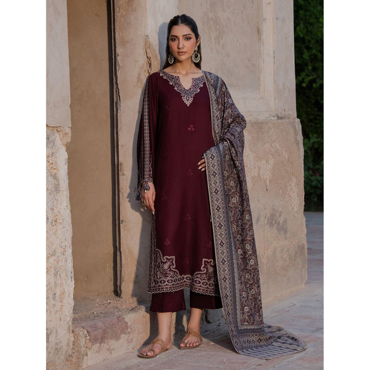 IZEL-3PC DHANAK EMBROIDERED SUIT | BIC-4364