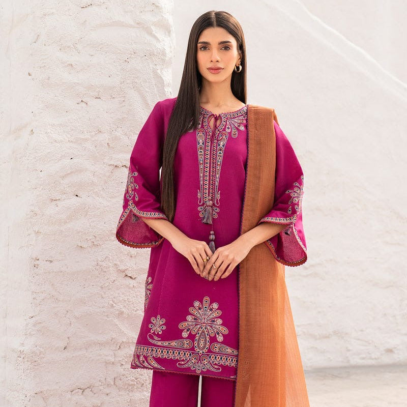 HUSSAIN REHAR– EC877 | UNSTITCHED | EMBROIDERED 3 PIECE
