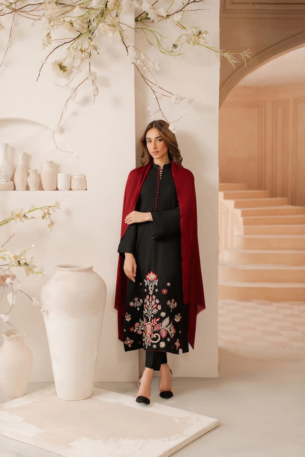 QALAMKAR - 3PC LAWN EMBROIDERED SUIT | 1700