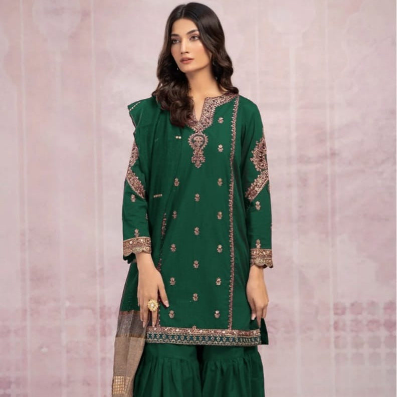 ZARA SHAHJAHAN- SUMMER 3PC LAWN EMBROIDERED SUIT - RL2701 C