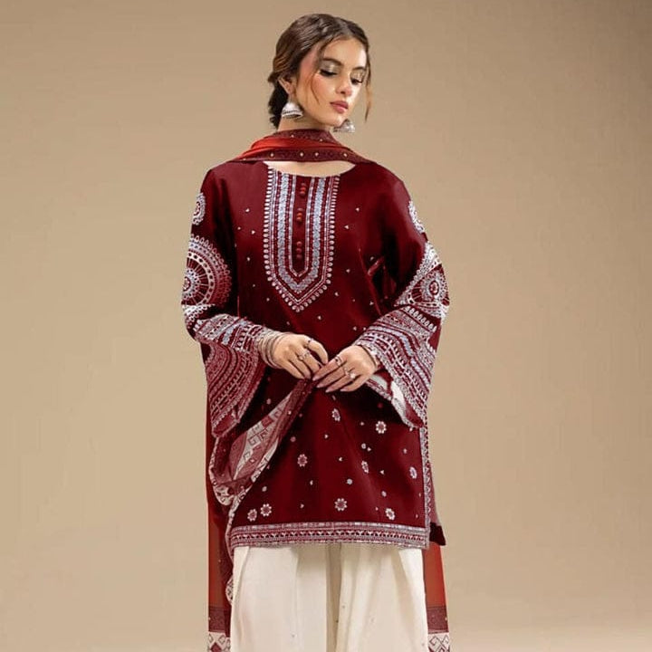Embroidered Luxury Lawn Unstitched 3Pc | 1059