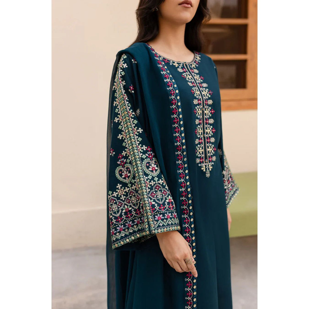 BATIK - 3PC Lawn Embroidered Suit - NE - ZS 5007