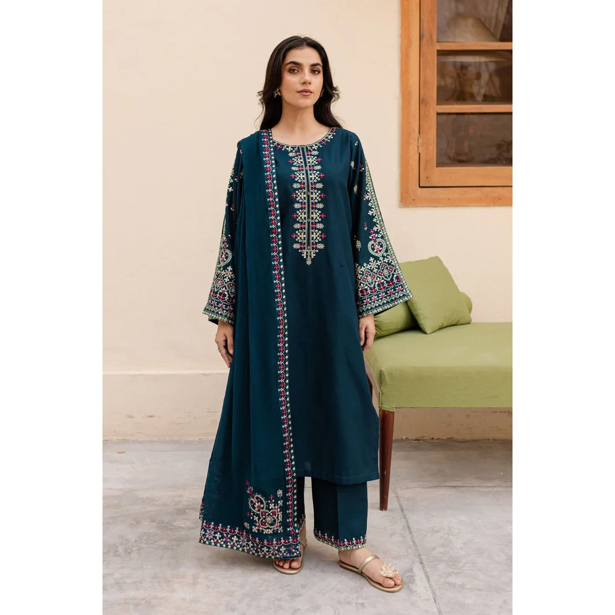 BATIK - 3PC Lawn Embroidered Suit - NE - ZS 5007