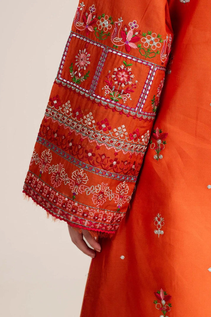 Dhanak-3PC Embroidered Shirt with Digital Printed Wool Shawl - 167