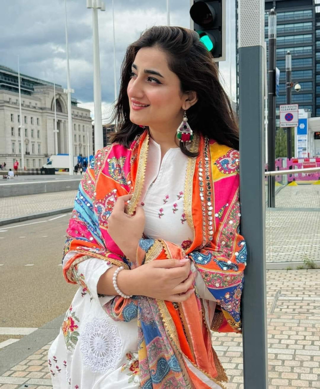 Dhanak-3PC Embroidered Shirt with Digital Printed Wool Shawl