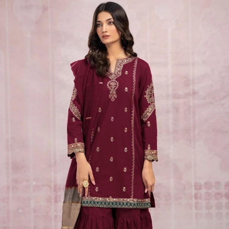 ZARA SHAHJAHAN- SUMMER 3PC LAWN EMBROIDERED SUIT - RL2701