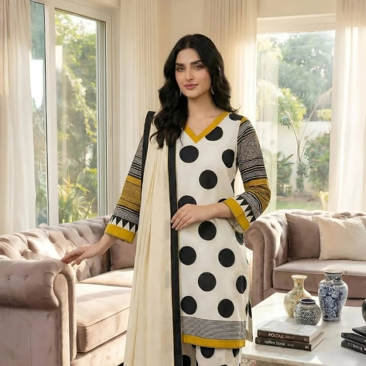3PC Digital Printed Lawn Shirt With Digital Printed Dupatta-1089