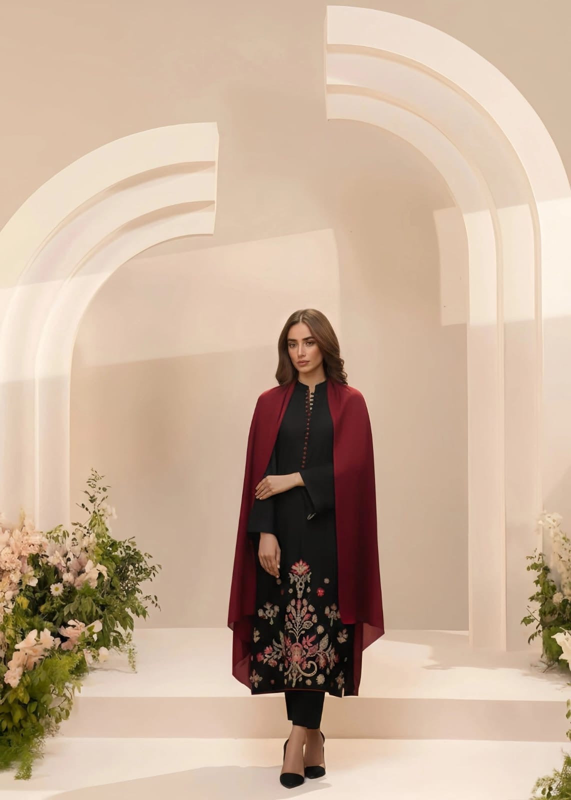 QALAMKAR - 3PC LAWN EMBROIDERED SUIT | 1700