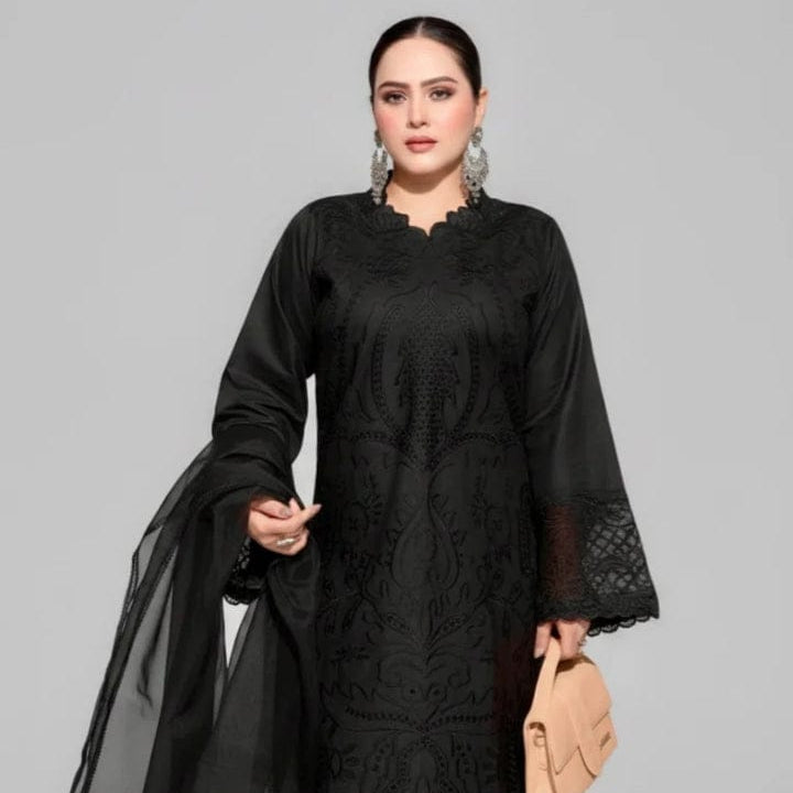 Unstitched 3PC Dress Lawn Embroidered  LC-7066