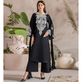 ELEGANT DHANK SUIT WITH HEAVY NECK EMBROIDERY