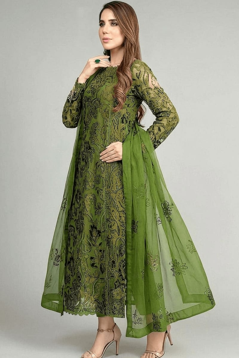 Embroidered 3PC Suit – Premium Festive Collection ZA-101215