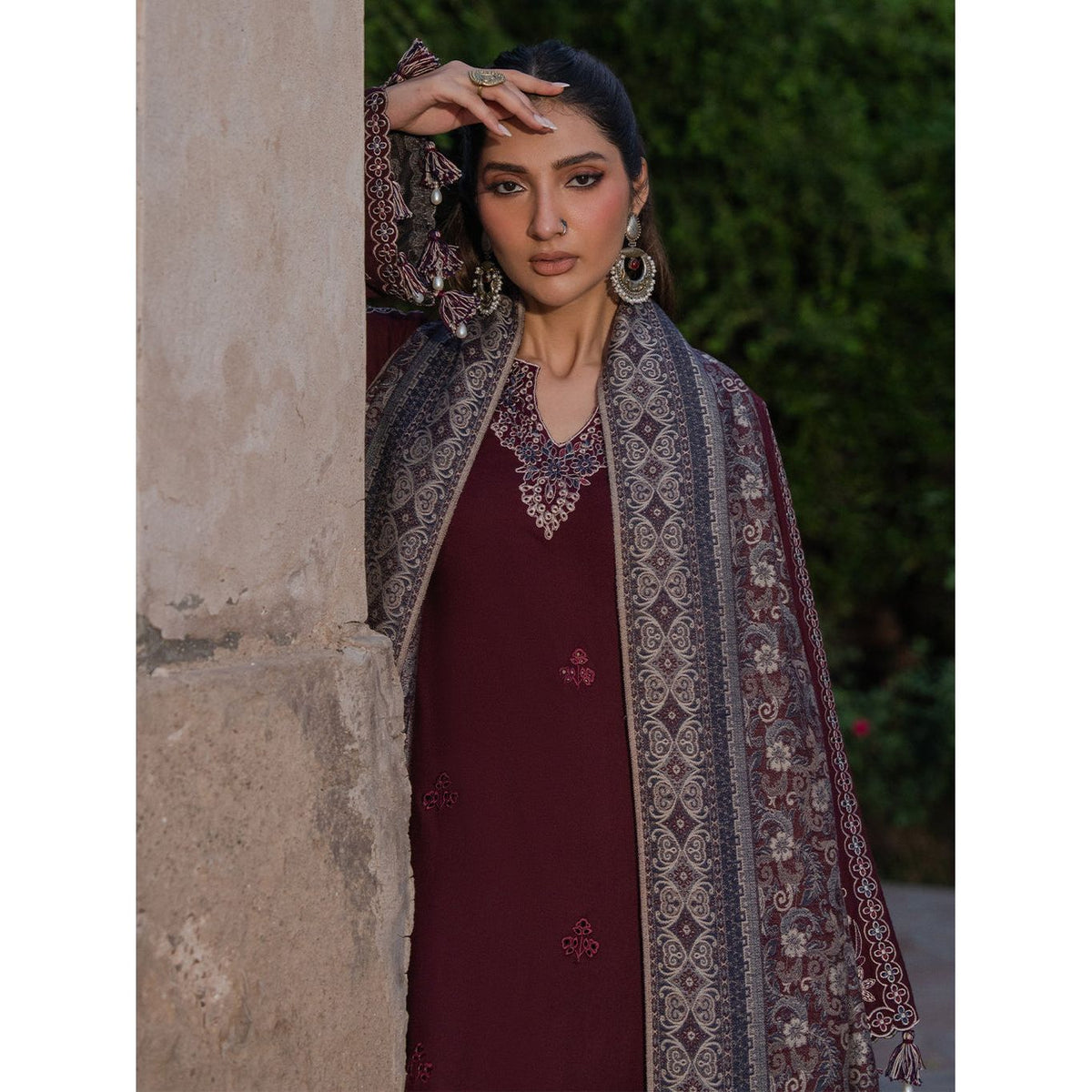 IZEL-3PC DHANAK EMBROIDERED SUIT | BIC-4364